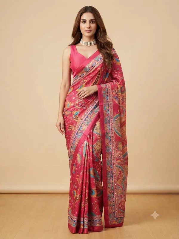 Elegant_Pink_Traditional_Ethnic_Printed_Saree_with_Embroidered_Border