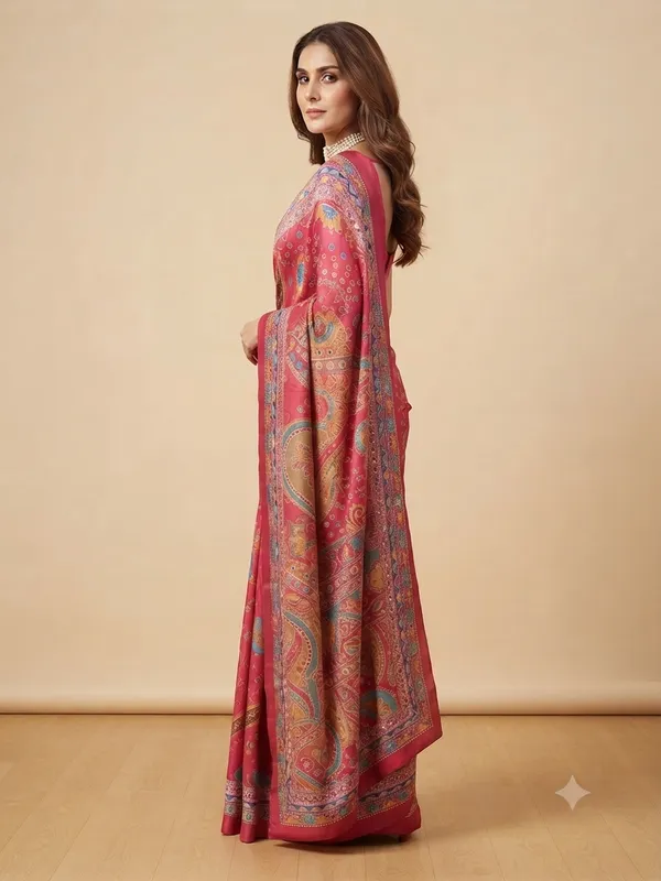 Elegant_Pink_Traditional_Ethnic_Printed_Saree_with_Embroidered_Border