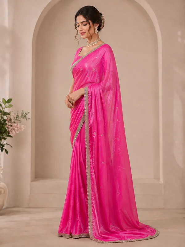 Elegant__Pink_Designer_Saree_with_Intricate_Silver_Embroidered_Border
