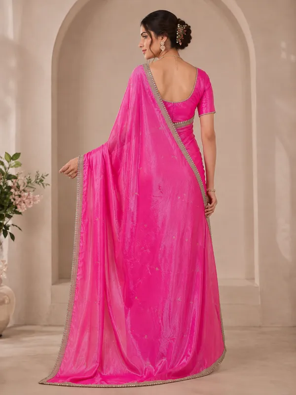 Elegant__Pink_Designer_Saree_with_Intricate_Silver_Embroidered_Border