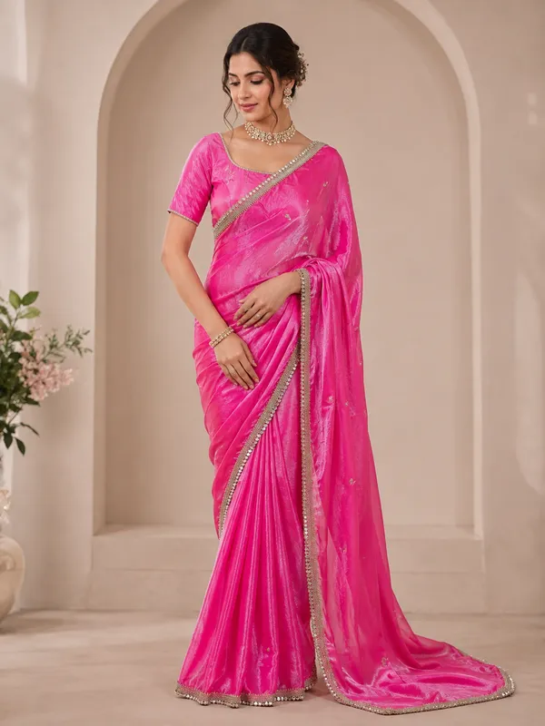 Elegant__Pink_Designer_Saree_with_Intricate_Silver_Embroidered_Border