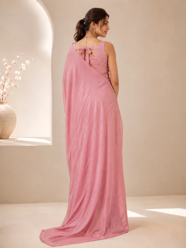 Elegant__Pink_Designer_Saree_with_Subtle_Textured_Finish_for_Women