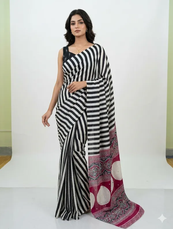Ethnic_Printed_Saree_with_Contrast_Pallu