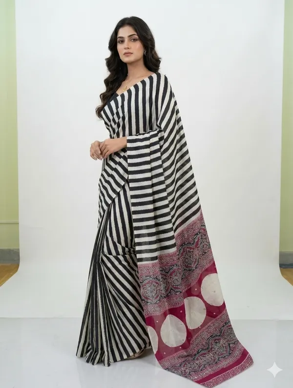 Ethnic_Printed_Saree_with_Contrast_Pallu