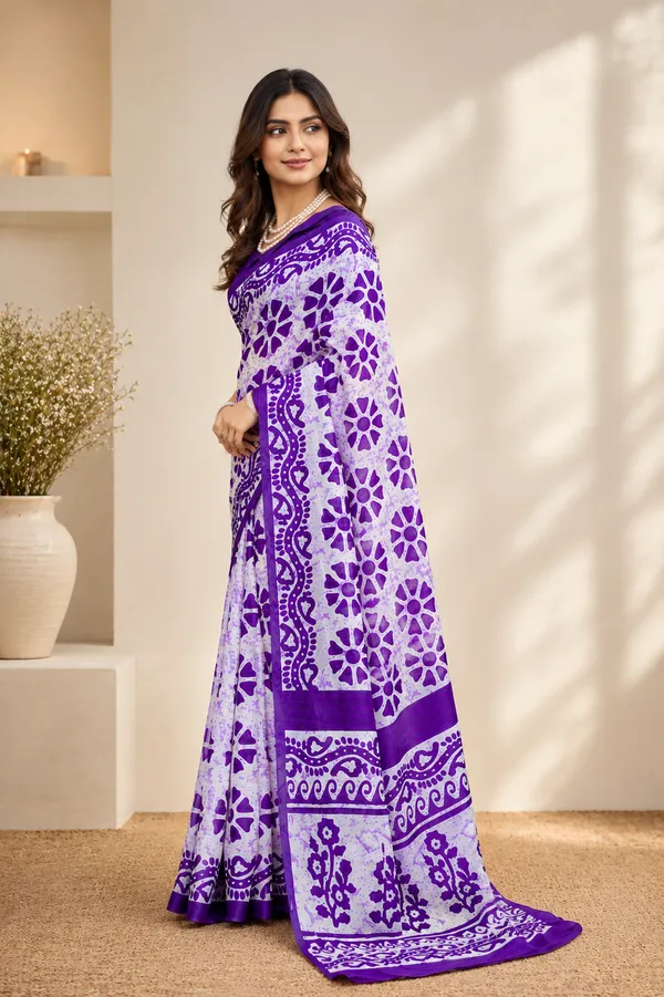 Floral_Print_Bhagalpuri_Silk_Saree