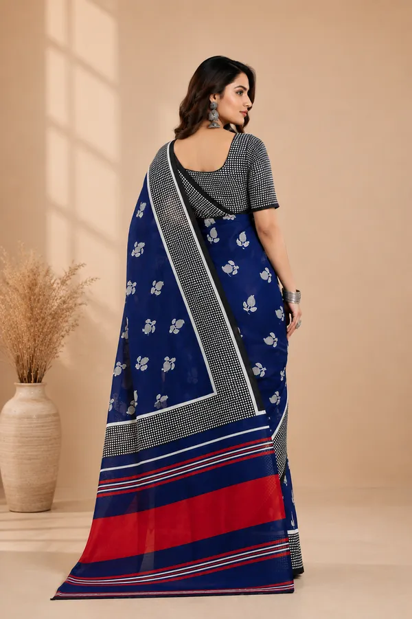 Floral__Print_Bhagalpuri_Silk_Saree_with_Contrast_Pallu