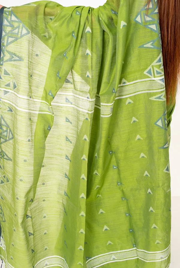Green_handloom_Geometric_Print__Saree