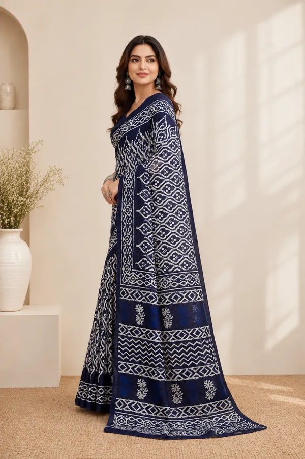 Hand_Block_Print_Bhagalpuri__Silk_Saree_with_Designer_Pallu