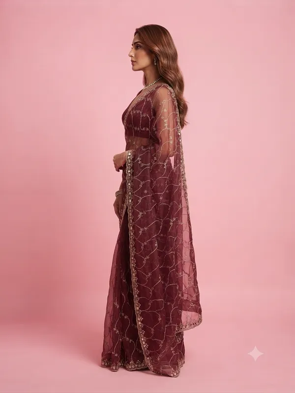Maroon_Designer_Saree_with_Intricate_Sequin_Embroidery_and_Scalloped_Embellished_Border_for_Women