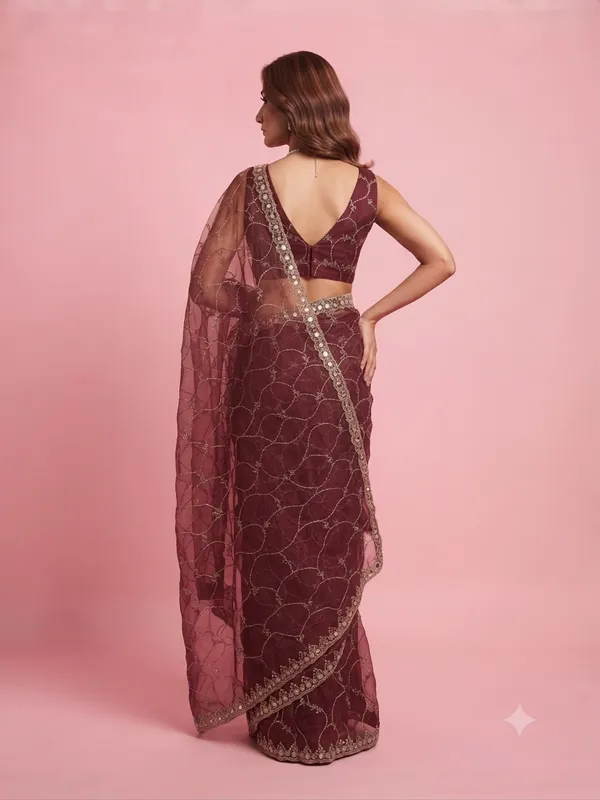 Maroon_Designer_Saree_with_Intricate_Sequin_Embroidery_and_Scalloped_Embellished_Border_for_Women