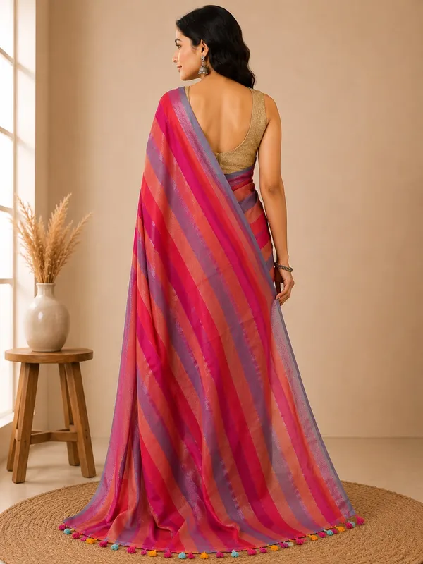 Multicolour_striped_mul_cotton_saree