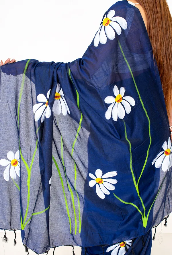 Navy_Blue_Floral_Printed_Cotton_Saree