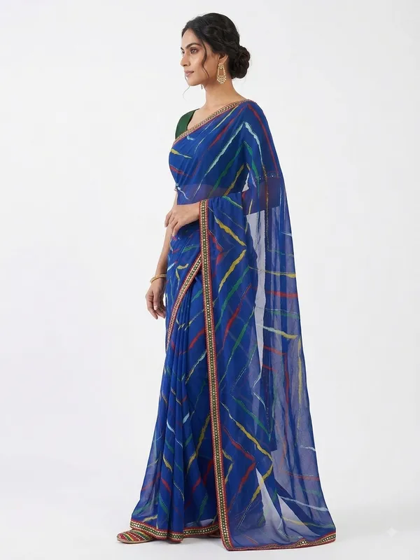 Navy_Blue_Georgette_Leheriya_Printed_Saree