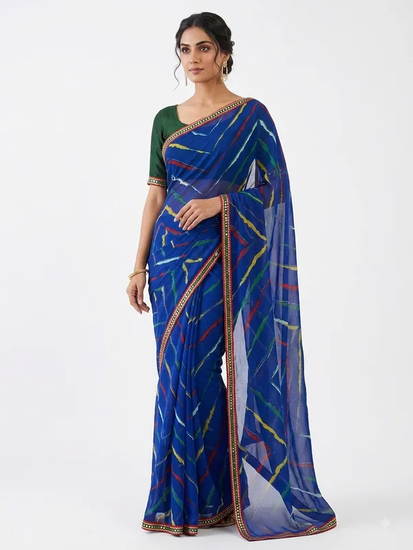 Navy_Blue_Georgette_Leheriya_Printed_Saree