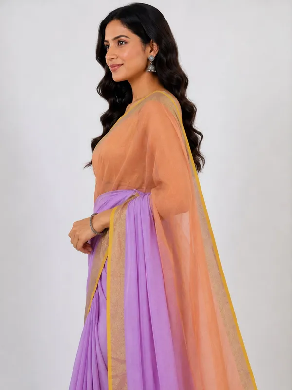 Peach_and_lavender_mul_cotton_saree