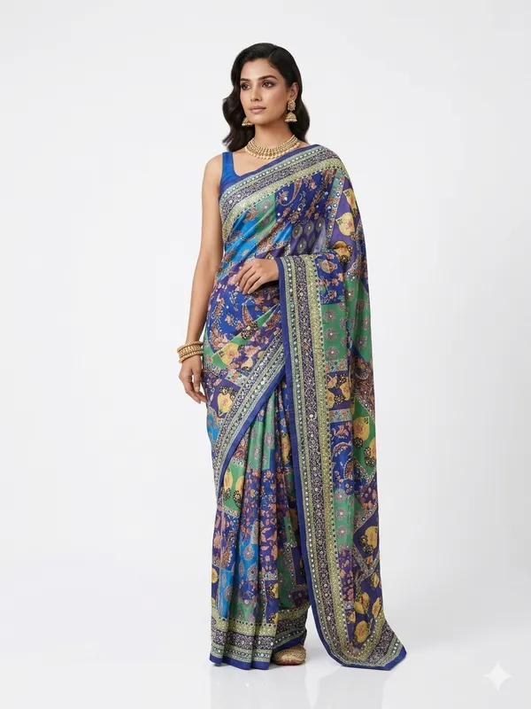 Traditional_Kalamkari_Printed_Saree_with_Elegant_Ethnic_Design