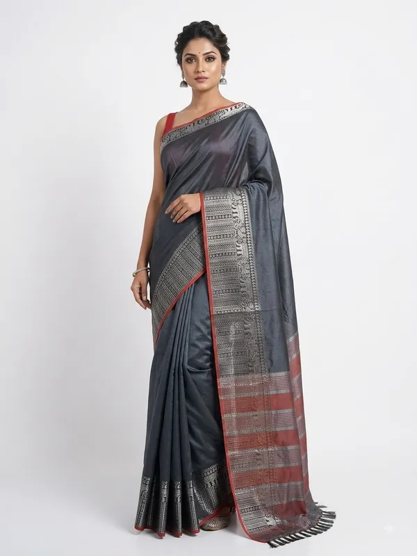Traditional_Printed_Saree_with_Rich_Silver_Zari_Border