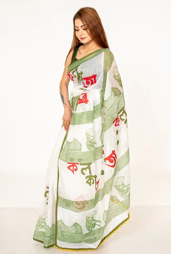 White_Cotton_Saree_with_Bengali_Letter_Print