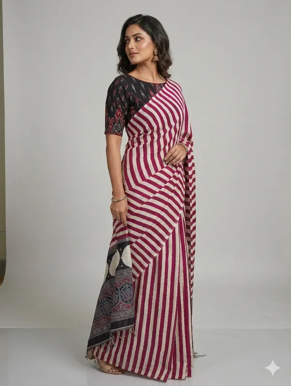 Women's_Soft_Crepe_Striped_Saree_with_Printed_Pallu