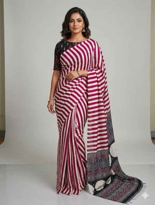 Women's_Soft_Crepe_Striped_Saree_with_Printed_Pallu
