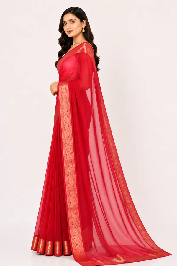 red_organza_tissue_saree_with_gold_zari_border