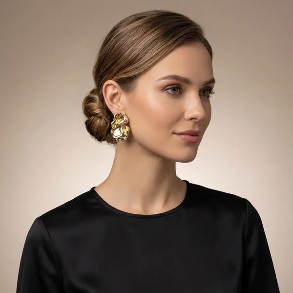 RAVUNE_Molten_Sculpt_Gold_Stainless_Steel_Anti-Tarnish_Earring_Stud_for_Women