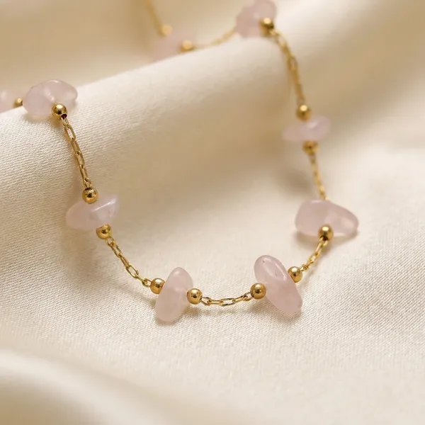 RAVUNE_Rose_Quartz_Gold_Stainless_Steel_Anti-Tarnish_Pendant_Chain_for_Women