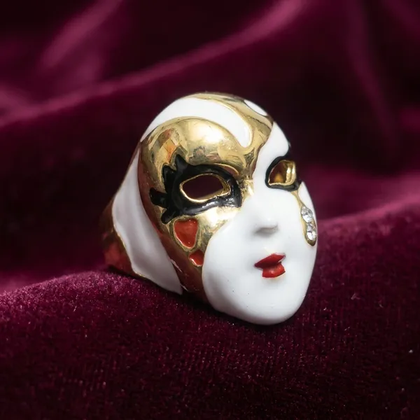 RAVUNE_Masquerade_Mask_Gold_Stainless_Steel_Anti-Tarnish_Ring_for_Women