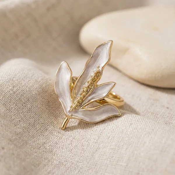RAVUNE_Pearl_Flora__Gold_Stainless_Steel_Anti-Tarnish_Ring__For_Women