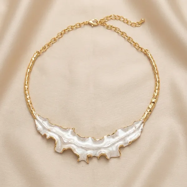 RAVUNE_Pearl_Leaf_Gold_Stainless_Steel_Anti-Tarnish_Necklace__For_Women