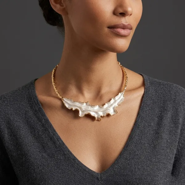 RAVUNE_Pearl_Leaf_Gold_Stainless_Steel_Anti-Tarnish_Necklace__For_Women