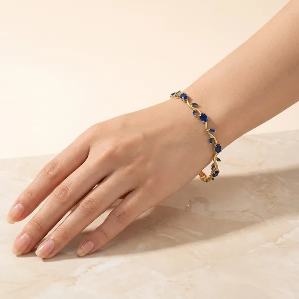 RAVUNE_Blue_Tulip_Gold_Stainless_Steel_Anti-Tarnish_Bracelet_for_Women