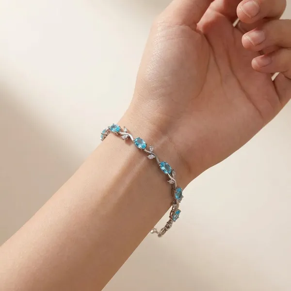 RAVUNE_Turquoise_Tulip_Silver_Stainless_Steel_Anti-Tarnish_Bracelet_for_Women
