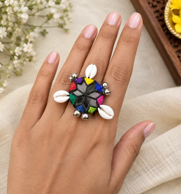 Bohemian_Mirror-Work_&_Cowrie_Shell_Statement_Ring