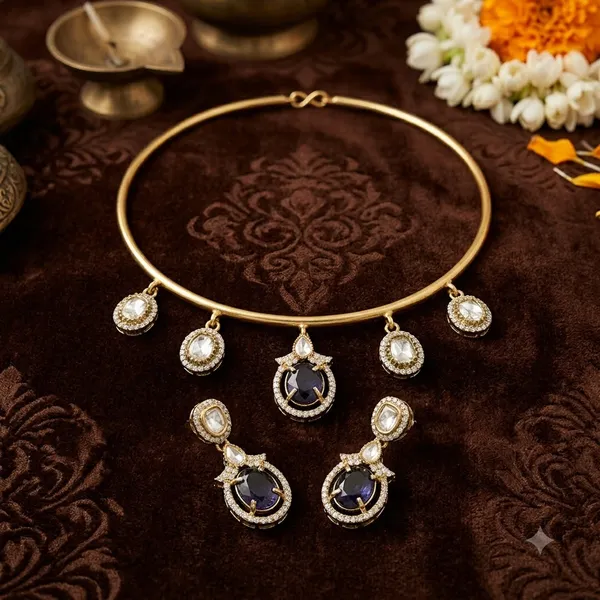 RAVUNE_HANDMADE_Amethyst_Drop_Collar_&_Earring_Set_FOR_WOMEN