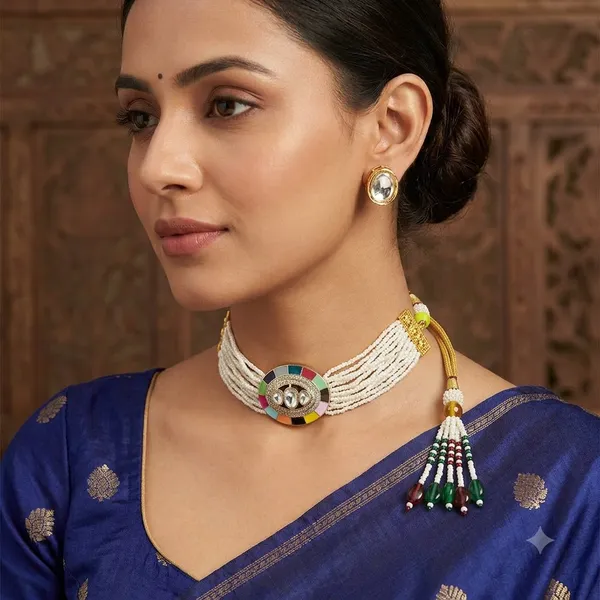 RAVUNE_HANDMADE_Meenakari_Polki_Pearl_Choker_Set_FOR_WOMEN