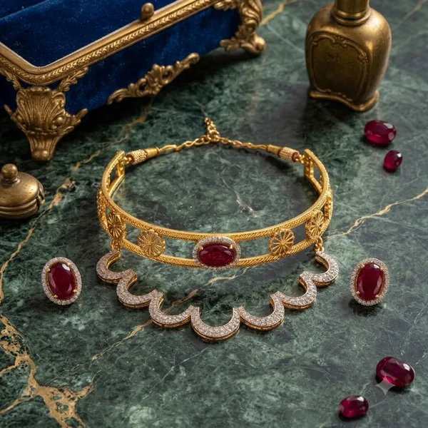 RAVUNE_HANDMADE_Regalia_Layered_Choker_FOR_WOMEN