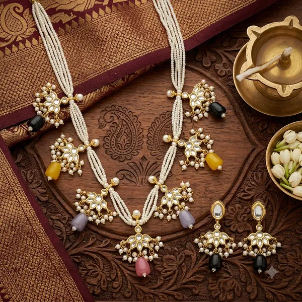 RAVUNE_HANDMADE_Serenade_Gem_&_Pearl_Necklace_Set_FOR_WOMEN