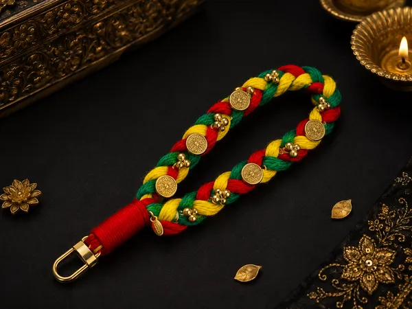 RAVUNE_Handmade_-_Triveni_Shubh_Phone_Charm/_Keychain_for_Women_and_Men