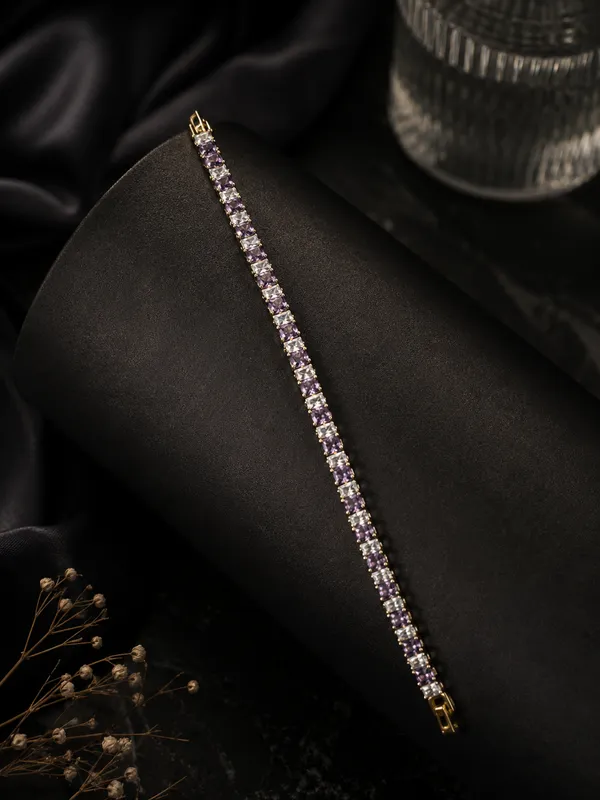 RAVUNE_Lavender_&_Clear_Crystal_Tennis_Gold_Stainless_Steel_Anti-Tarnish_Bracelet_for_Women