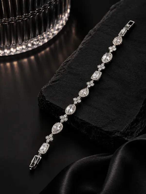RAVUNE_Multi-Cut_Halo_Crystal_Silver_Stainless_Steel_Anti-Tarnish_Bracelet_for_Women