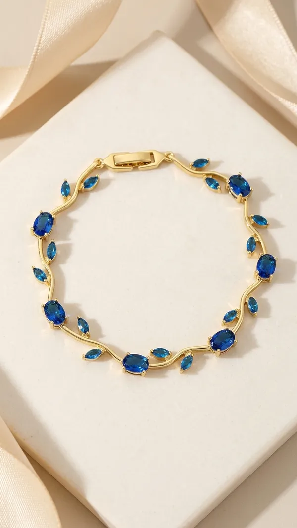 RAVUNE_Blue_Tulip_Gold_Stainless_Steel_Anti-Tarnish_Bracelet_for_Women