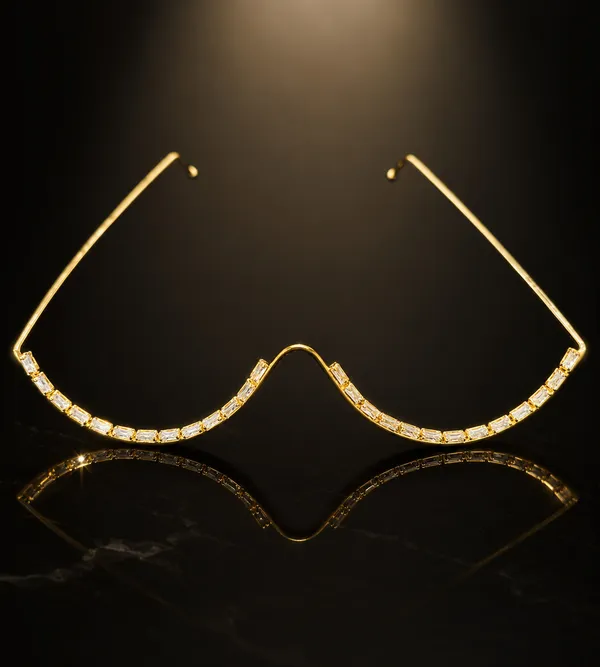 RAVUNE_Crystal_Undereye_New_Gold_Stainless_Steel_Anti-Tarnish_Facelets__For_Women