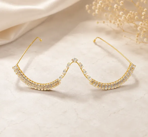 RAVUNE_Crystal_Wave_Gold_Stainless_Steel_Anti-Tarnish_Facelets__For_Women