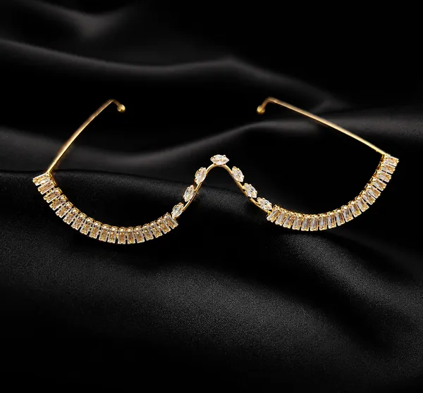 RAVUNE_Crystal_Wave_Gold_Stainless_Steel_Anti-Tarnish_Facelets__For_Women