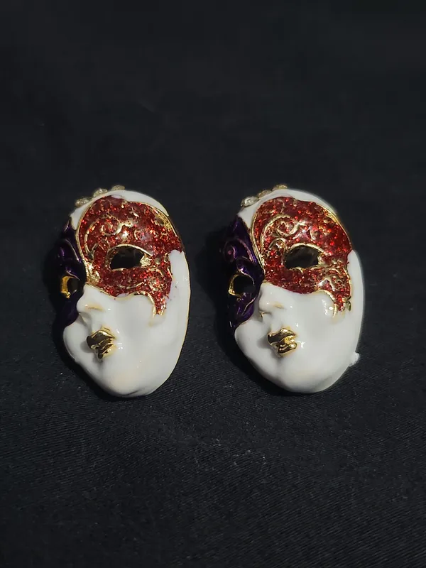 RAVUNE_Masquerade_Mask__Gold_Stainless_Steel_Anti-Tarnish_Earring_for_Women