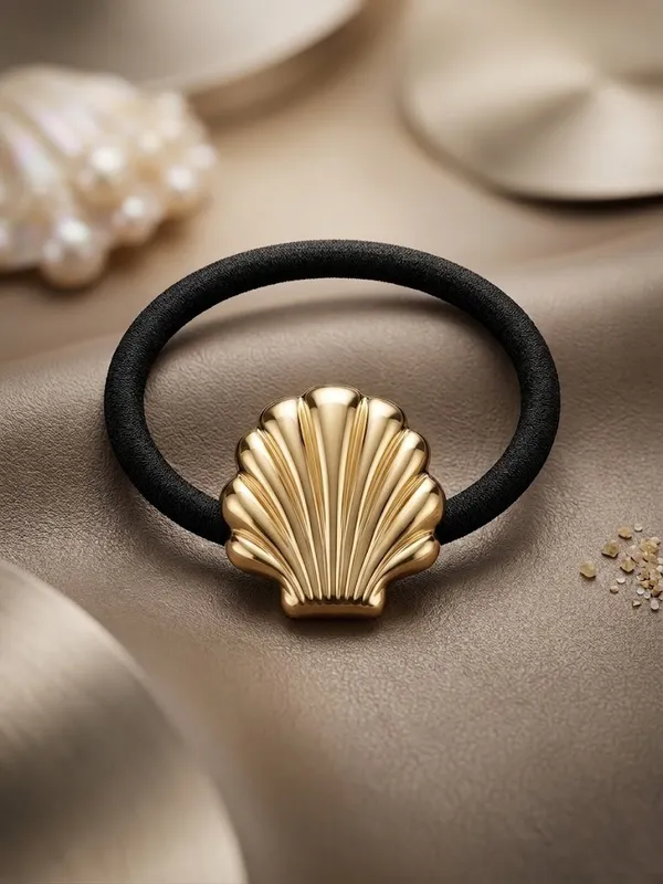 RAVUNE_Shell_Gold_Stainless_Steel_Anti-Tarnish_Hair_Tie_For_Women
