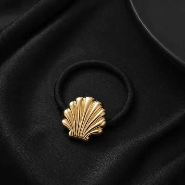 RAVUNE_Shell_Gold_Stainless_Steel_Anti-Tarnish_Hair_Tie_For_Women