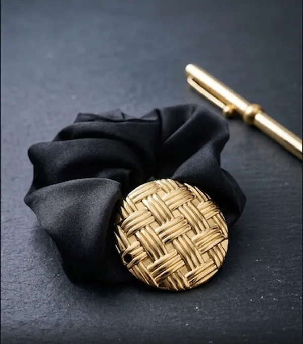 RAVUNE_Weave_Scrunchie_Gold_Stainless_Steel_Anti-Tarnish_Hair_Tie_For_Women