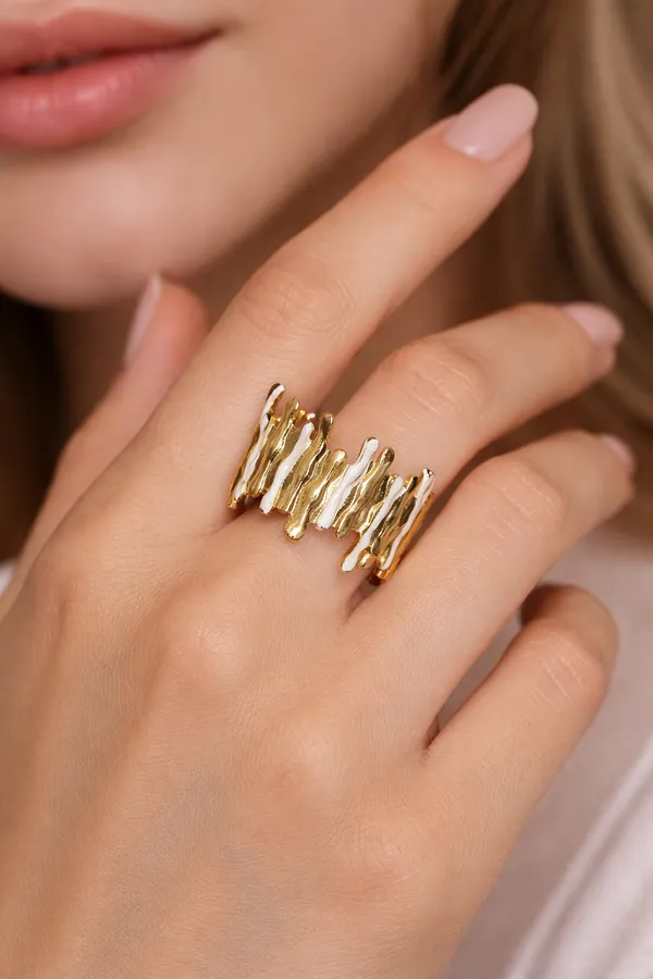 RAVUNE_Drip_Crown_Gold_Stainless_Steel_Anti-Tarnish_Ring__for_Women
